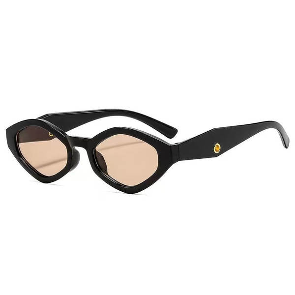 Óculos de sol feminino armação pequena losango estilo premium proteção UV óculos escuros antissol viral
