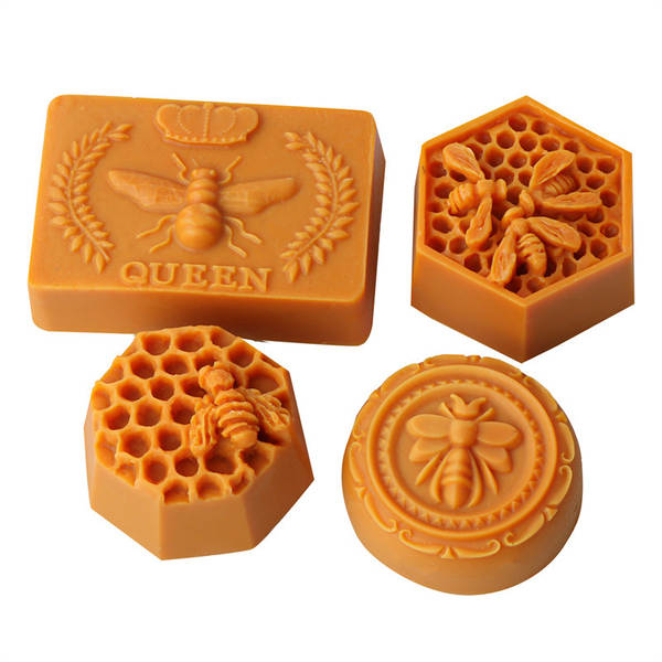 moldura de silicone de moldura de abelhas de abelhas DIY molde de sabão de óleo essencial de mão monocromático moagem de pastel de estilo médio