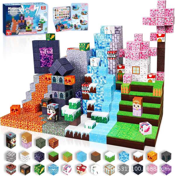 Amazon Magnetic Buiding Cubes Brinquedos de Construção Magnética