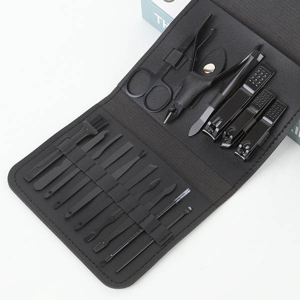 Caixa de couro 7 peças de kit de ferramentas de beleza do fabricante de pacotes de presentes de impressão LOGO faca de unhas de corte de unhas