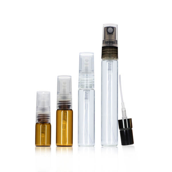 Personalizado 5ml garrafa de spray de perfume transparente 3ml garrafa de spray de álcool 2ml garrafa de distribuição de óleo essencial marrom 10ml garrafa de vidro