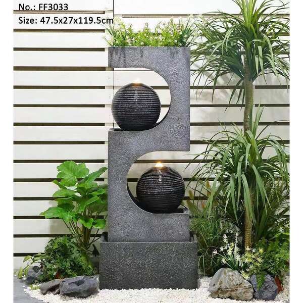 Fonte de água de luxo de estilo europeu moderno sala de estar decoração de paisagem de água circular porta-malas de aterrissagem de humidificador