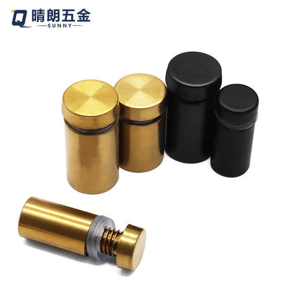 Prego de publicidade em aço inoxidável oco preto e dourado para fixação em acrílico placa de sinalização prego decorativo de cobertura