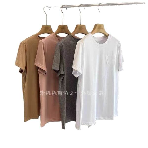 100 caroço algodão miu estilo original letra pura adesivo simples pulseira curta luva casual T-shirt na roupa feminina