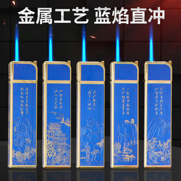 Novos modelos criativos de iluminação direta metálica anti-vento azul de chamas de ar de impressão de publicidade fabricante direto atacado anti-explosão