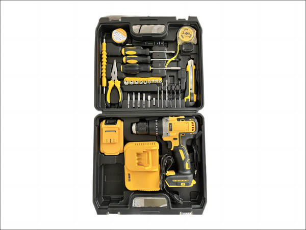 Furadeira de impacto sem escova DW 791 três funções alta potência com bateria de lítio kit completo com acessórios