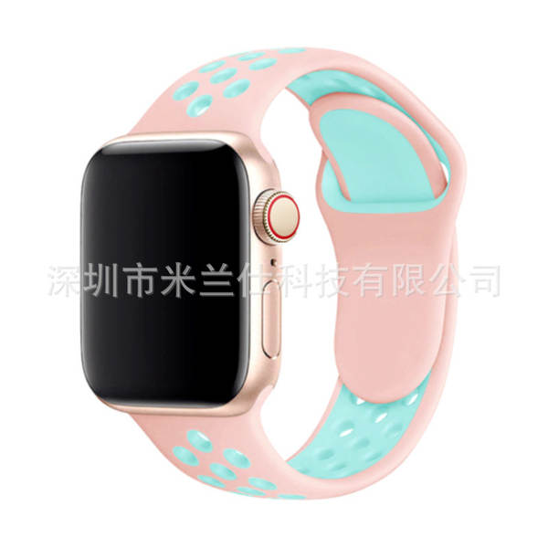 Pulseira esportiva de silicone nike dupla cor S11 compatível com apple iwatch 6 7 8 9 10 SE