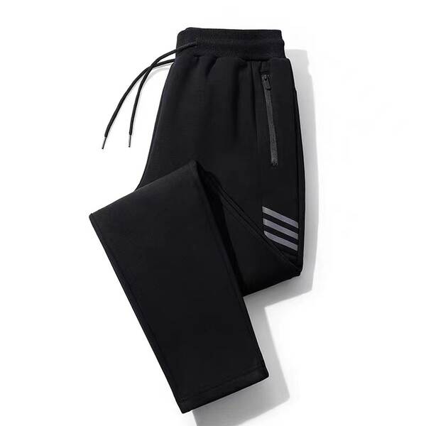 Calça de moletom masculina estilo coreano reta casual comprida solto com punho esportivo atacado