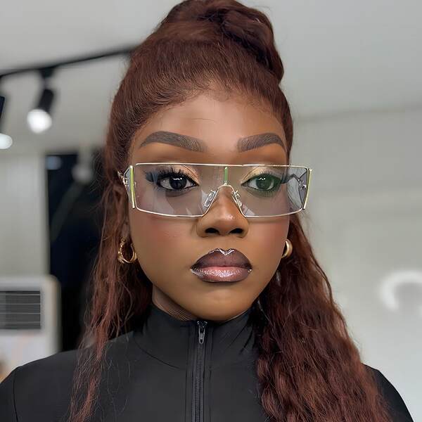 Óculos de sol quadrado estilo europeu e americano novo modelo conectado personalizado versátil street wear influencer mesma tendência óculos escuro trendy