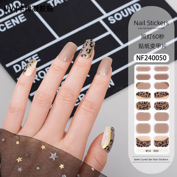 Adesivos de Unha em Gel com Efeito de Ouro