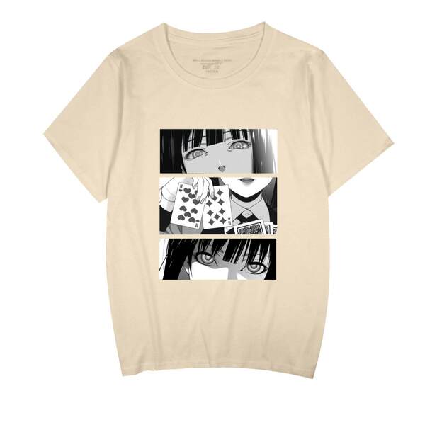 T-Shirt japonês de animação de pôquer com mangas curtas como o papel do original no verão de lazer de alta qualidade japonês