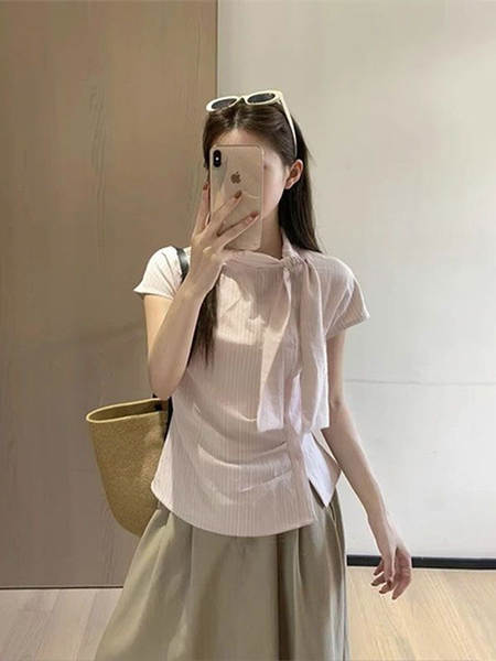 Camisa feminina curta de verão