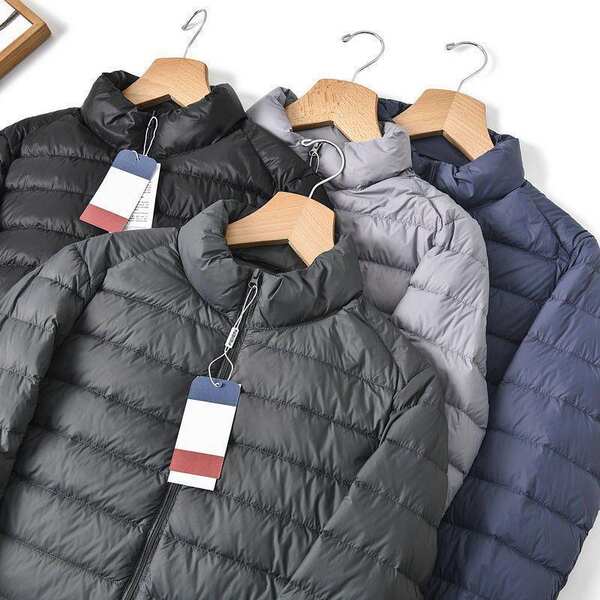 Jaqueta parka alemã premium ultraligeira em pluma de pato, tamanho grande masculino, outono-inverno, isolamento térmico