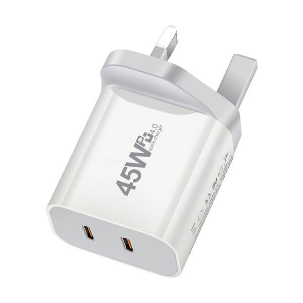 Carregador de PD padrão 45W Adaptador de PD duplo 45W para carregador de nitrogênio IP16X para celulares