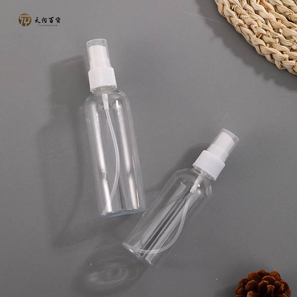 2 garrafas separadas de viagem de cosméticos transparentes de perfume de álcool portátil de plástico pressionado por pulverizador de desinfecção