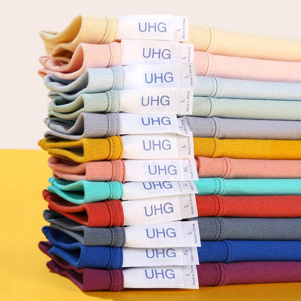 T-shirt de algodão puro para homens de peso pesado de 230 g de pulso diário para homens de pulso curto