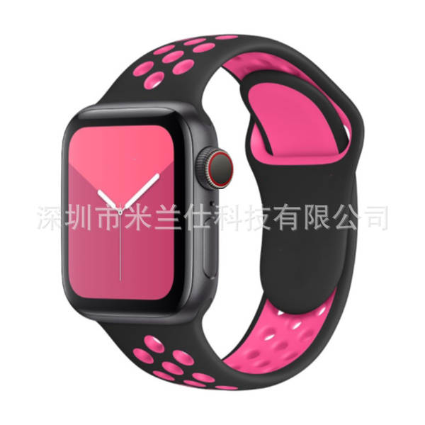 Pulseira esportiva de silicone nike dupla cor S11 compatível com apple iwatch 6 7 8 9 10 SE