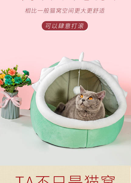 Cama de Gato com Casa de Madeira