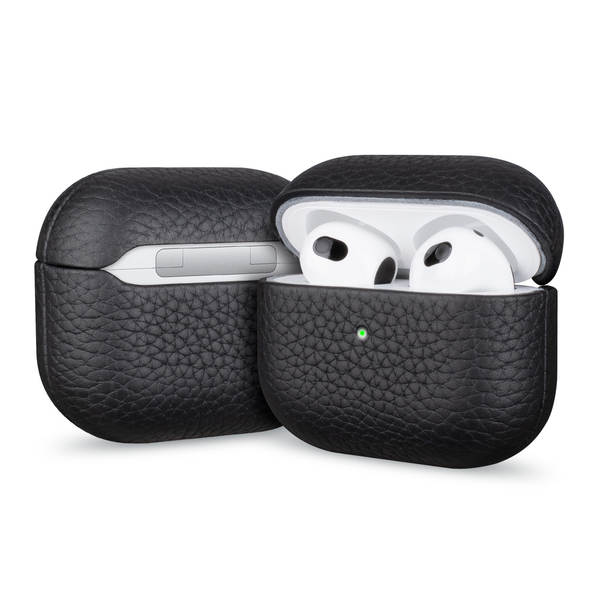 Compatível com AirPods Pro 3 Series AirPods couro genuíno textura jacaré capa protetora para fone Apple