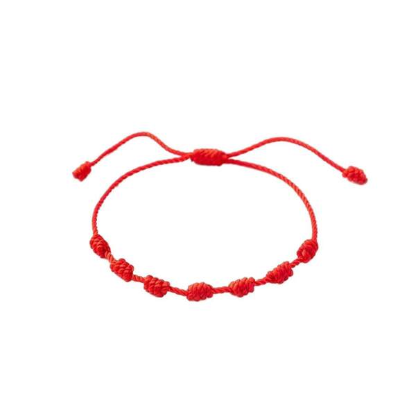Corda vermelha transfronteiriça de venda quente 7 corda de tecelagem manual ajustável corda de amizade de sorte para homens e mulheres corda de ano comum