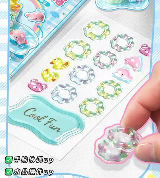 Cristais estereóticos esculpidos com adesivos caseiros pequenos desenhos animados desenhos animados para crianças 3DIY